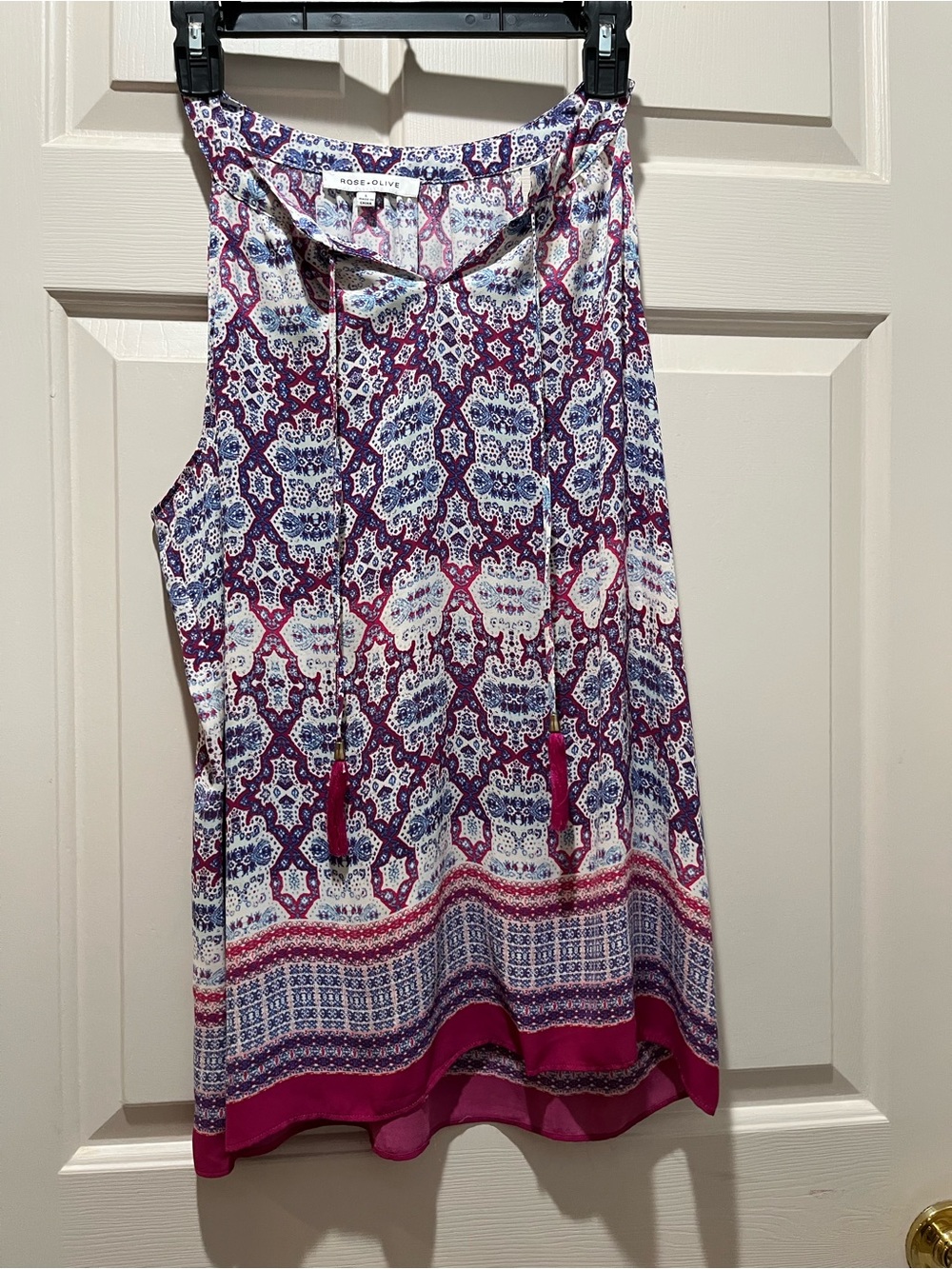 Rose & Olive Printed Sleeveless Camisole - Purple & White